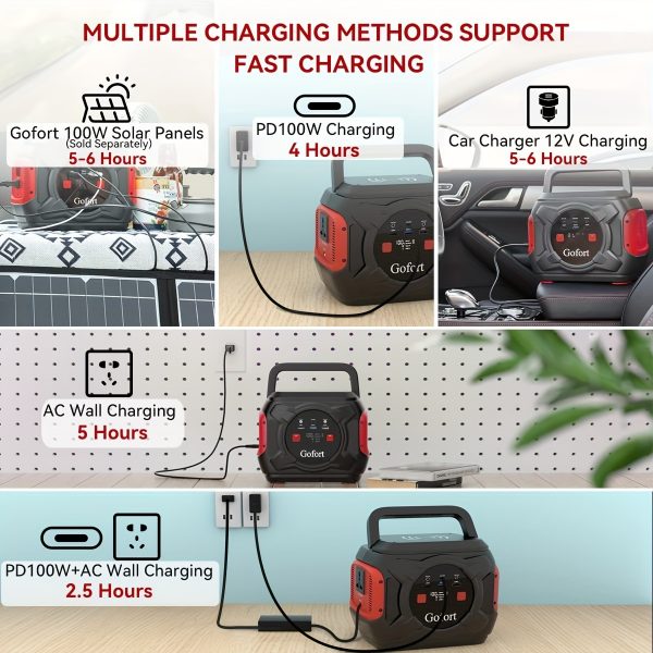 Estación de energía portátil 320W, generador solar GOFORT 292Wh - Imagen 5