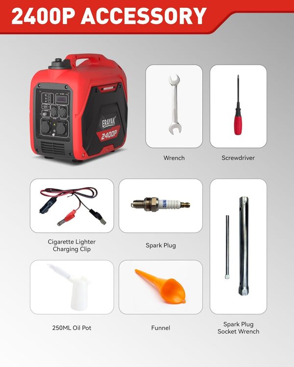 ERAYAK Generador inversor portátil de 2400 W para uso doméstico - Imagen 8