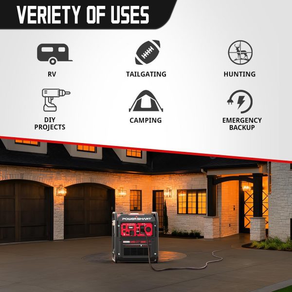 PowerSmart Generador inversor alimentado a gas, 4400 W 120 V de potencia - Imagen 15