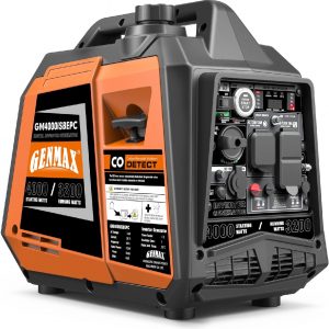 GENMAX Generador portátil, motor de gas ultra silencioso de 145 cc de 4000 W
