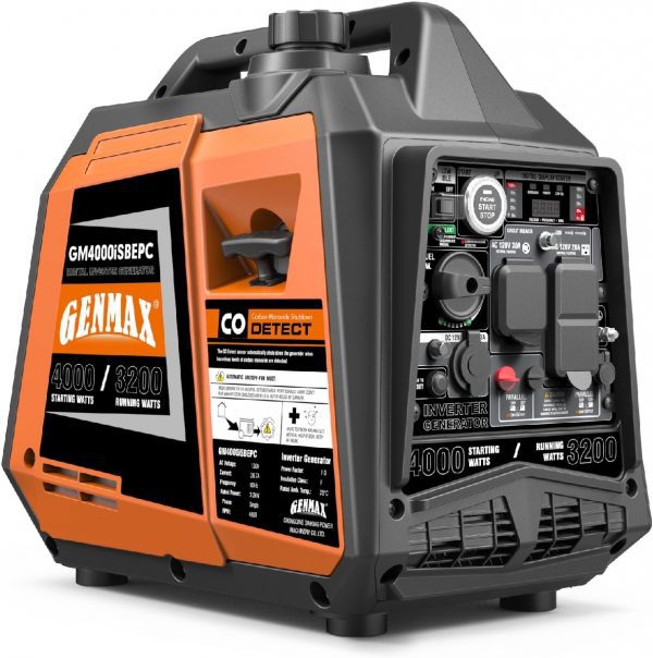 GENMAX Generador portátil, motor de gas ultra silencioso de 145 cc de 4000 W
