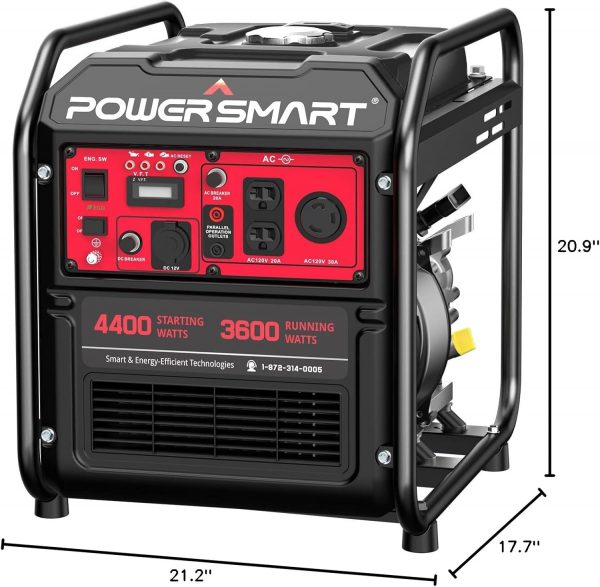 PowerSmart Generador inversor alimentado a gas, 4400 W 120 V de potencia - Imagen 9