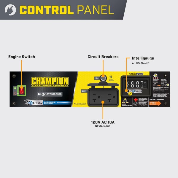 Champion Power Equipment Generador portátil de 1500 vatios con escudo de CO - Imagen 4
