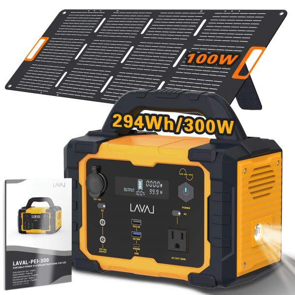 Estación de energía portátil de 300W pico 600W/294Wh con panel solar plegable de 100W - Imagen 6