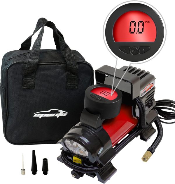 EPAuto - Bomba de compresor de aire portátil de 12 V de CC, inflador digital de neumáticos - Imagen 7