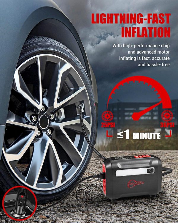 Compresor de aire portátil para inflado de neumáticos R8 - Imagen 10