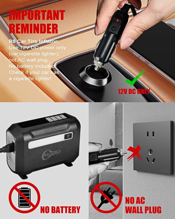 Compresor de aire portátil para inflado de neumáticos R8 - Imagen 7
