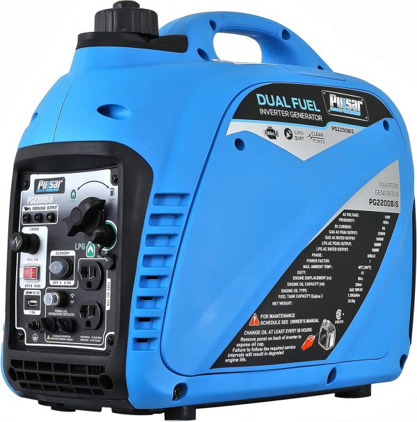 Pulsar Generador inversor silencioso de combustible dual portátil de 2,200 W - Imagen 7