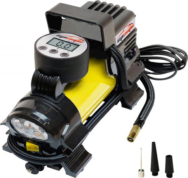 EPAuto - Bomba de compresor de aire portátil de 12 V de CC, inflador digital de neumáticos