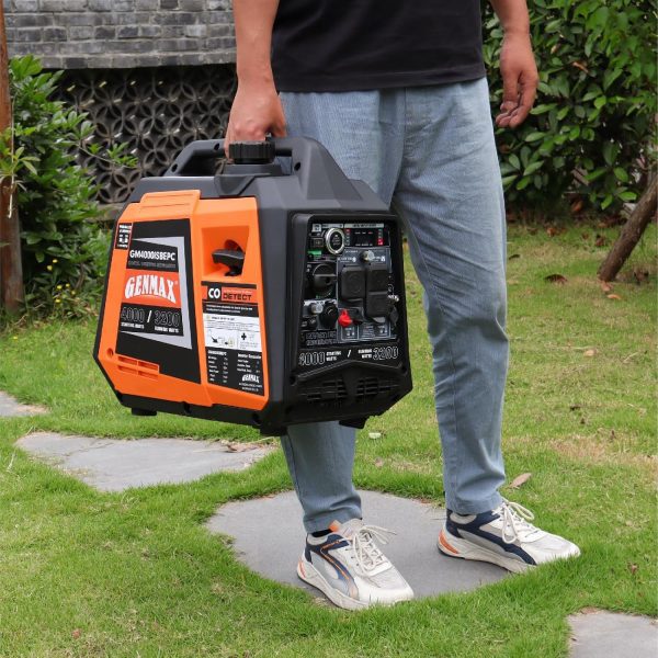 GENMAX Generador portátil, motor de gas ultra silencioso de 145 cc de 4000 W - Imagen 8
