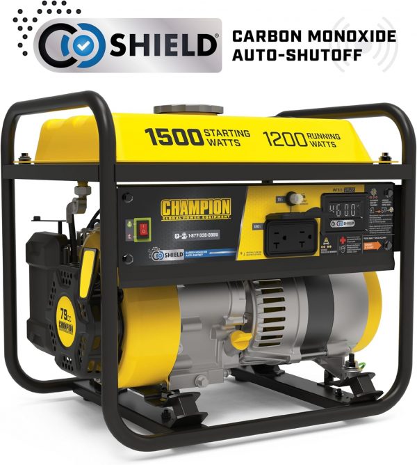 Champion Power Equipment Generador portátil de 1500 vatios con escudo de CO - Imagen 2