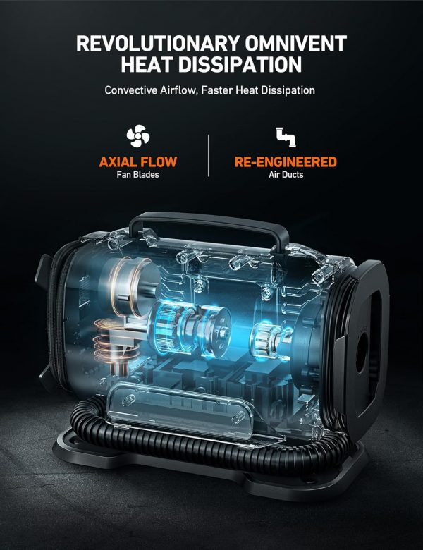 AstroAI - Compresor aire portátil, inflar neumáticos,150 PSI, 12 V CC, 110 V CA - Imagen 10