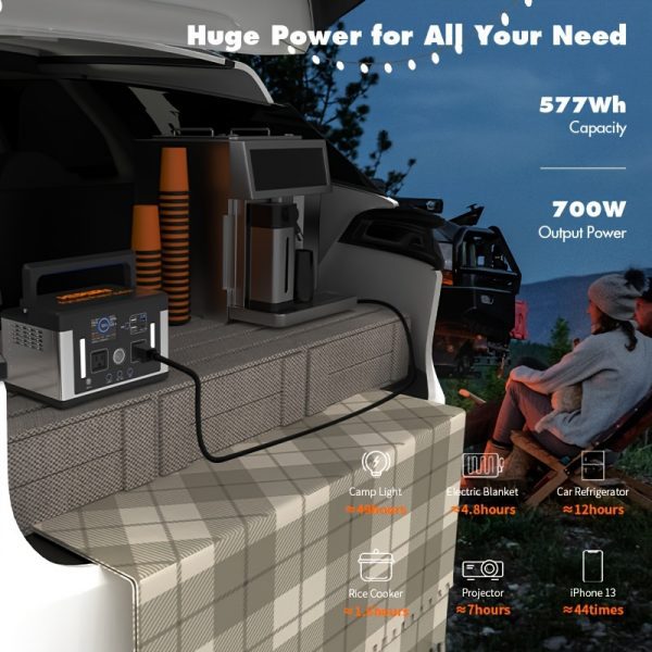Generador solar de 700 W (pico de 1400 W) Estación de energía portátil de 577 Wh - Imagen 9