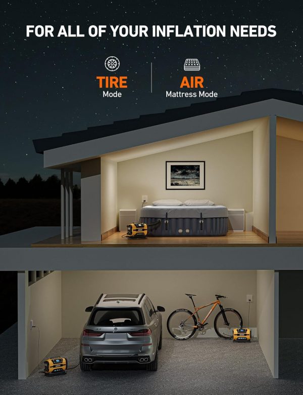 AstroAI - Compresor aire portátil, inflar neumáticos,150 PSI, 12 V CC, 110 V CA - Imagen 13
