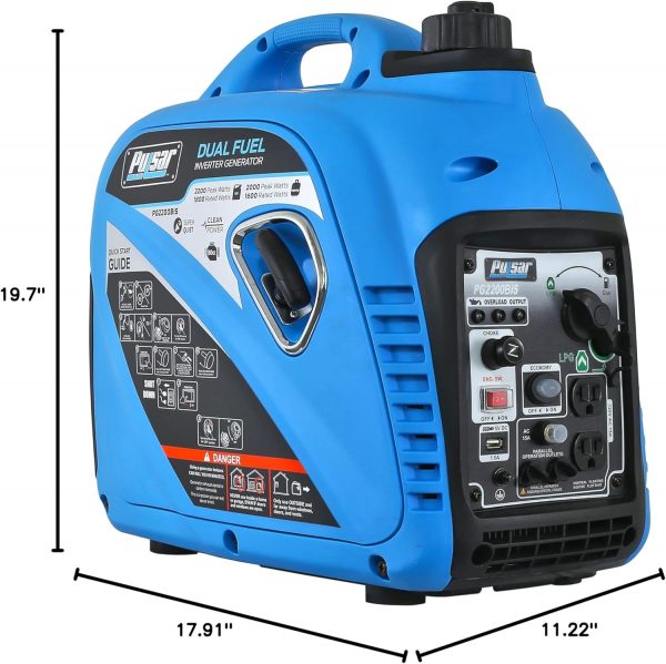 Pulsar Generador inversor silencioso de combustible dual portátil de 2,200 W - Imagen 4