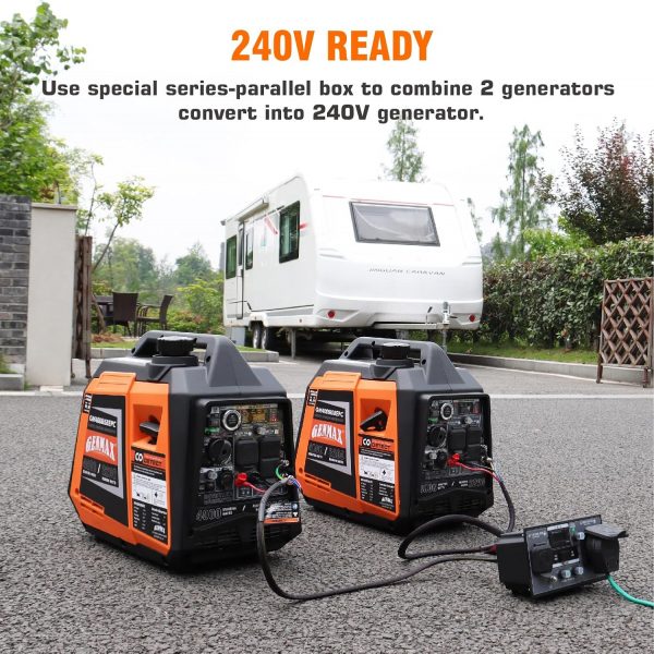 GENMAX Generador portátil, motor de gas ultra silencioso de 145 cc de 4000 W - Imagen 5