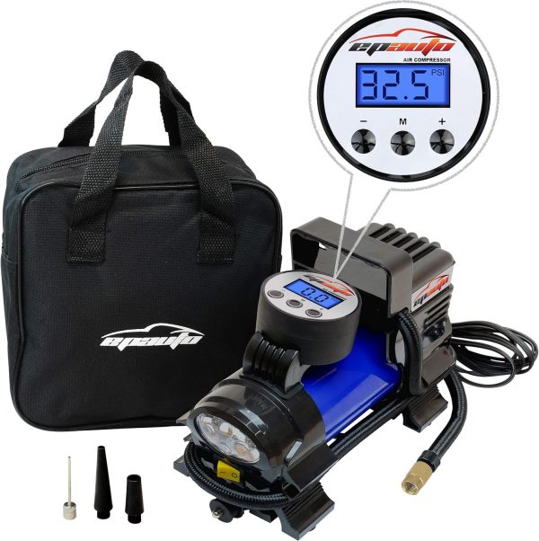 EPAuto - Bomba de compresor de aire portátil de 12 V de CC, inflador digital de neumáticos - Imagen 12