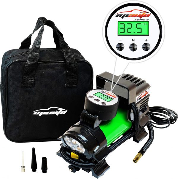 EPAuto - Bomba de compresor de aire portátil de 12 V de CC, inflador digital de neumáticos - Imagen 17