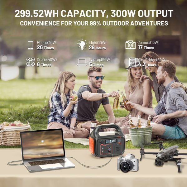Generador solar de 294Wh 300W, estación de energía portátil con salida USB-C PD de 60W - Imagen 8
