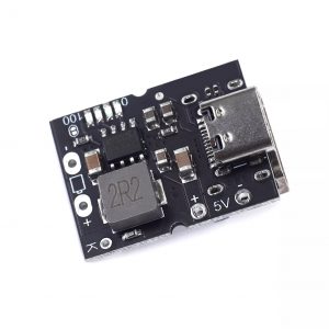 Convertidor de Potencia USB-C 5V 2A con Pantalla LED - Módulo de Carga de Paso Alto para Proyectos DIY, Fibra de Vidrio Negra