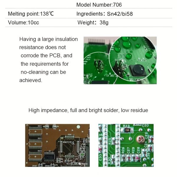 1 Pasta De Soldadura Sin Plomo De Estaño Sn42/Bi58 138C - Imagen 5