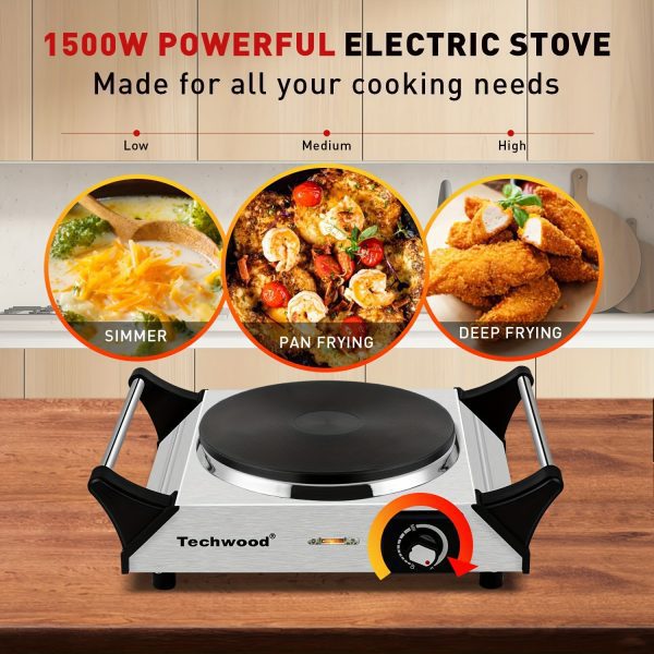 Placa caliente Techwood, cocina eléctrica para cocinar