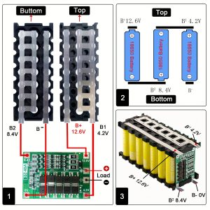Caja de almacenamiento de batería de 12V para ensamblaje de paquete de batería de litio 3*7 18650 con placa de protección BMS 3S 40A, soporte de batería de plástico ABS, reemplazable para batería de plomo ácido de 12V