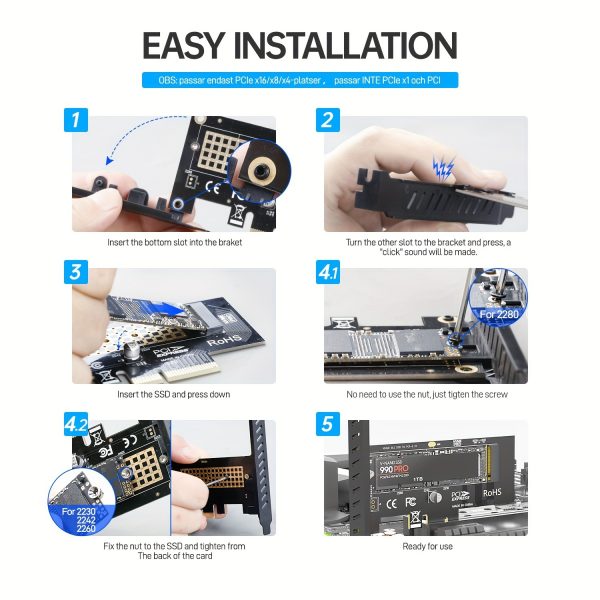Adaptador de tarjeta JEYI M.2 NVME SSD a PCIe 4.0 X1 - Imagen 6