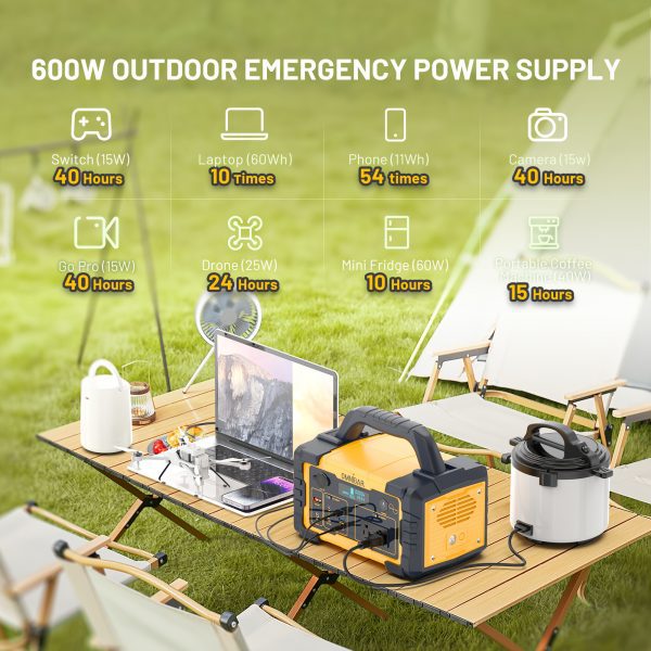 Estación de energía portátil de 647 Wh - Estación de carga con carga rápida de 600 W - Imagen 9