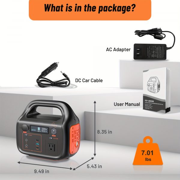 Generador solar de 294Wh 300W, estación de energía portátil con salida USB-C PD de 60W - Imagen 5