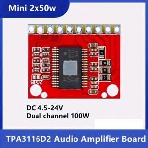 1pc Placa de amplificador de audio digital de clase D TPA3116D2, Mini 2x50W doble canal 100W por canal