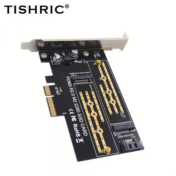 Adaptador TISHRIC Dual M.2 NVME a PCIe 4X - Llave B/M - Imagen 6