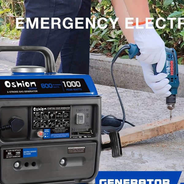 Generador de Gasolina Portátil Oshion GG950 de 1000W