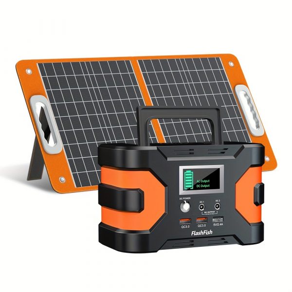 Generador solar con panel solar incluido, Flashfish 150W Estación de energía portátil