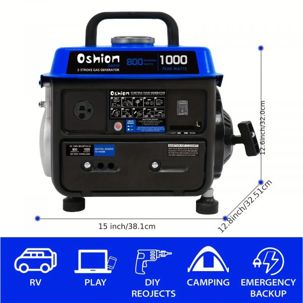 Generador de Gasolina Portátil Oshion GG950 de 1000W - Imagen 2