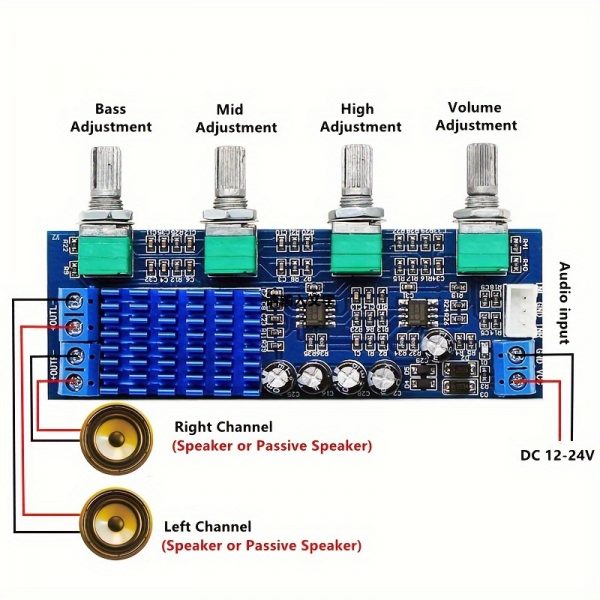 1pc Placa amplificadora de sonido estéreo de alta fidelidad, módulo de potencia de audio de clase D TPA3116D2 - Imagen 5
