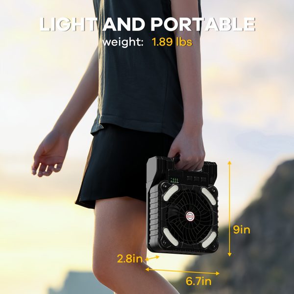 Ventilador Solar Recargable de 10400mAh para Camping - Imagen 4