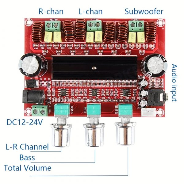 1 Unidad De Placa De Amplificador De Potencia De Subwoofer Digital De Canal 2.1 - Imagen 5