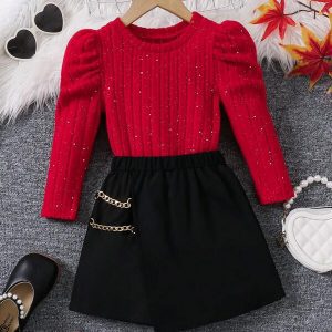 SHEIN Young Girl' Casual Elegant High Collar Gigot Sleeve Top