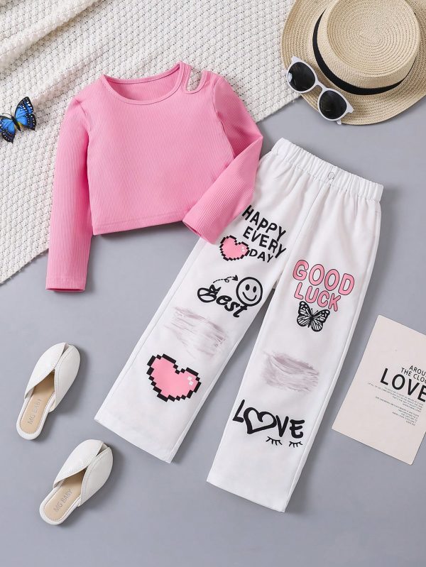 SHEIN Young Girl And Young Girl 2pcs/Set Casual Street Chic Short - Imagen 7