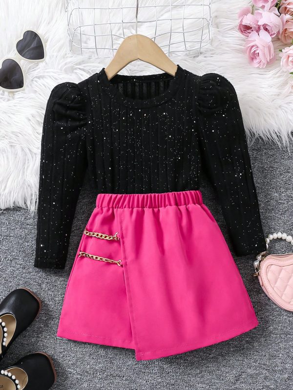 SHEIN Young Girl' Casual Elegant High Collar Gigot Sleeve Top - Imagen 9