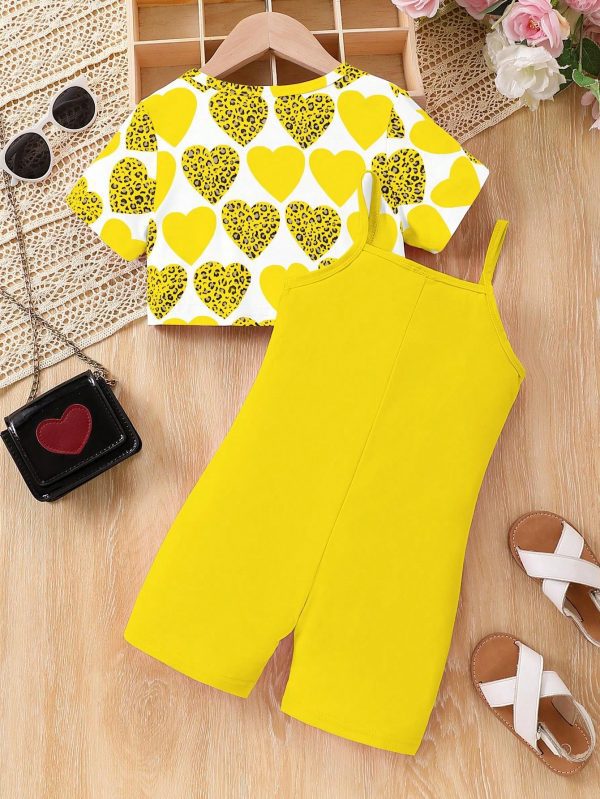 Young Girl Casual Cute Simple Heart Round Neck Short - Imagen 12