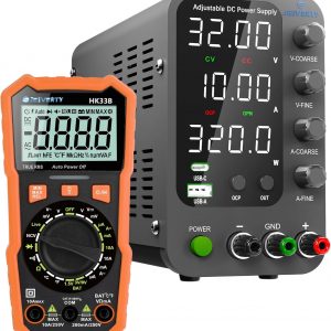 DC Power Supply Variable 0-30V 0-10A Adjustable + 2000 Counts Multimeter Tester