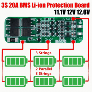 Placa de Protección de Batería de Ión de Litio 3S 20A de Alto Rendimiento con Recuperación Automática - Ideal para Baterías 18650 y de Litio Polímero, Compatible con Taladros Eléctricos de hasta 65W